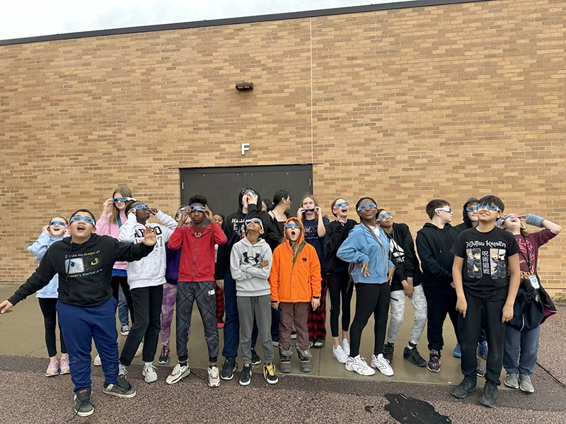 Students Witness The Solar Eclipse