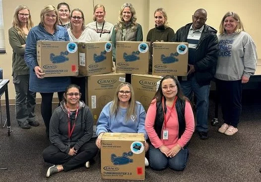 Education Foundation purchased two harness car seats and five booster seats for students